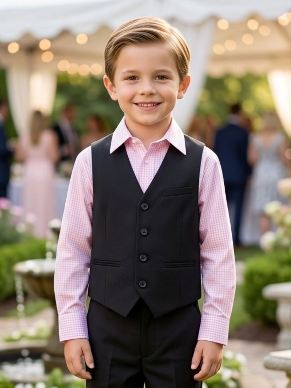 Take 50% OFF- Izod Pink and H&M Gingham Button-Up with Black Vest, Size-6